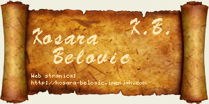 Kosara Belović vizit kartica